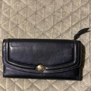 Coach Navy Blue Trifold Wallet